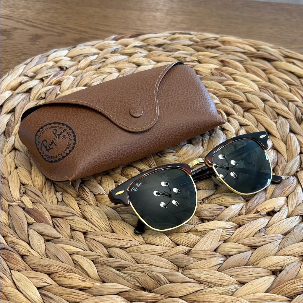 Ray-Ban Clubmaster Sunglasses Brown Tortoise With Green Lenses